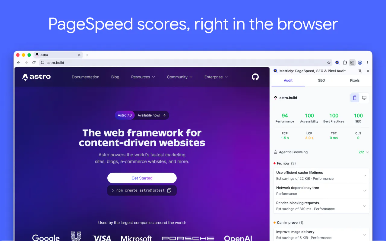 Metricly: PageSpeed, SEO & Pixel Audit gallery image