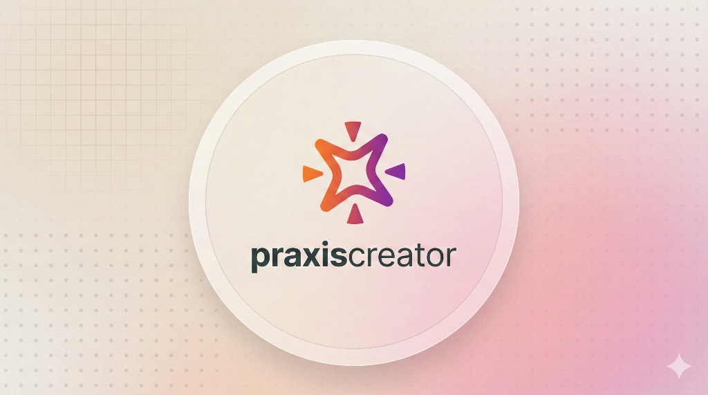 PraxisCreator - Product Hunt launch logo and brand identity