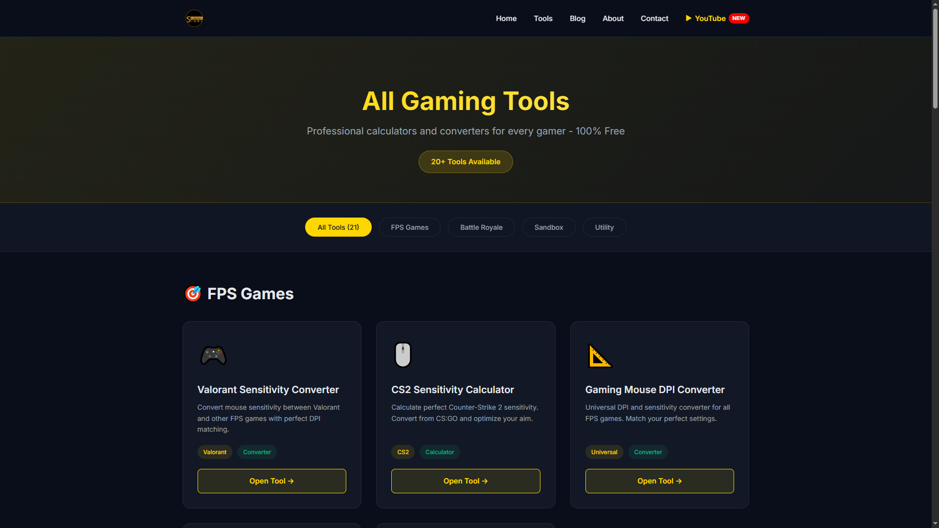 Free Gaming Tools & Calculators - Screenshot 5 showing product features and functionality