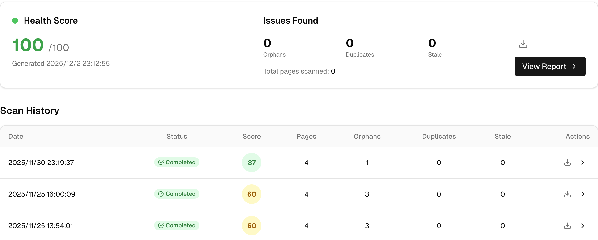 Notion Health Check - Screenshot 2 showing product features and functionality