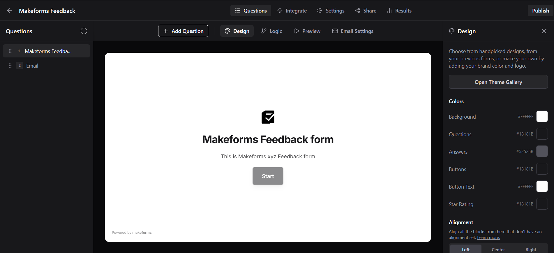 MakeForms - Screenshot 2 showing product features and functionality