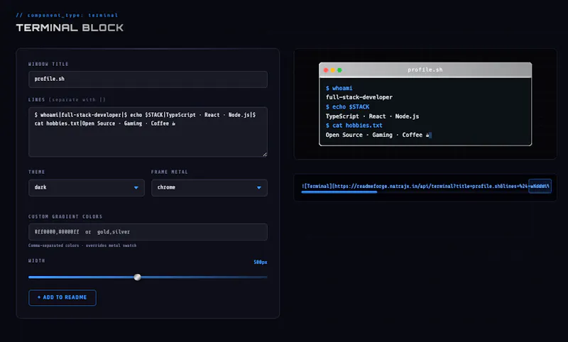 ReadmeForge screenshot 2
