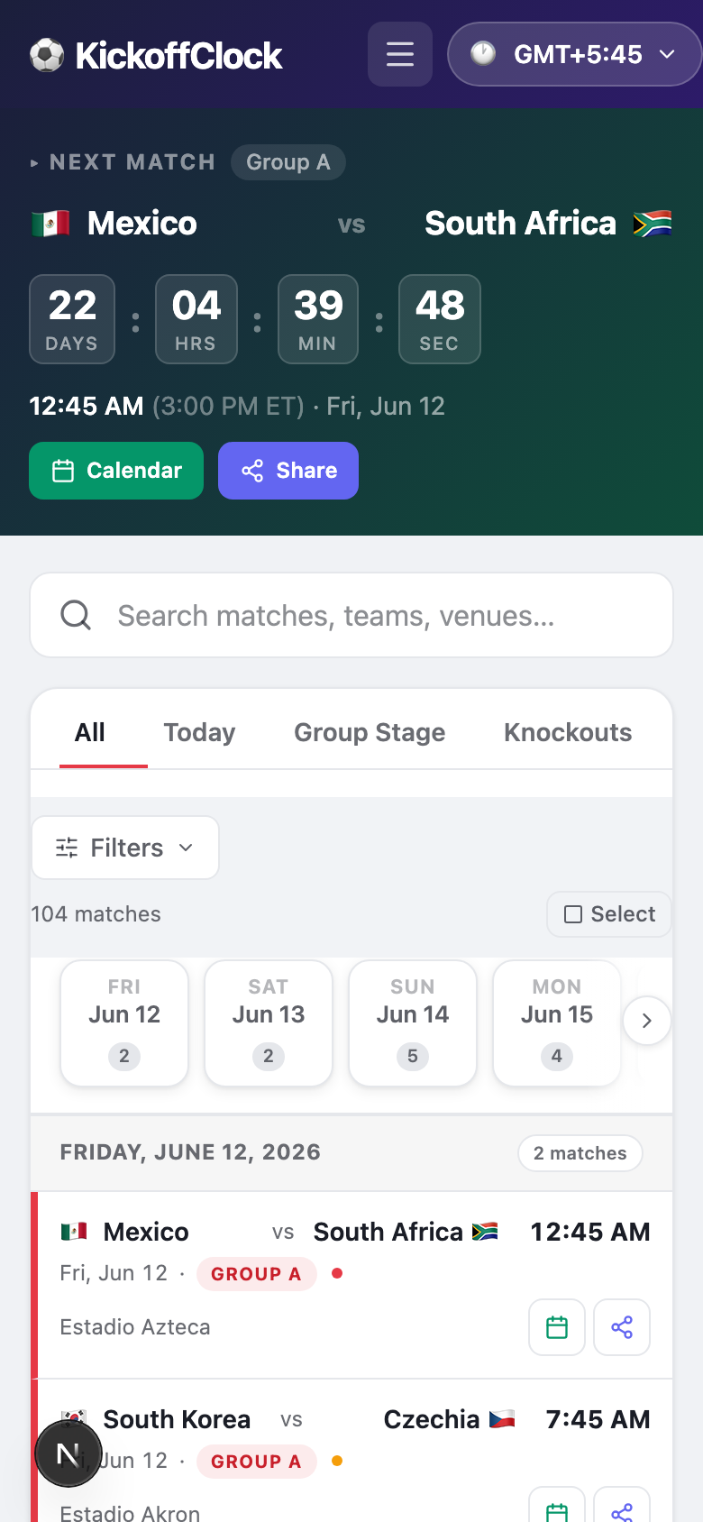 KickoffClock gallery image