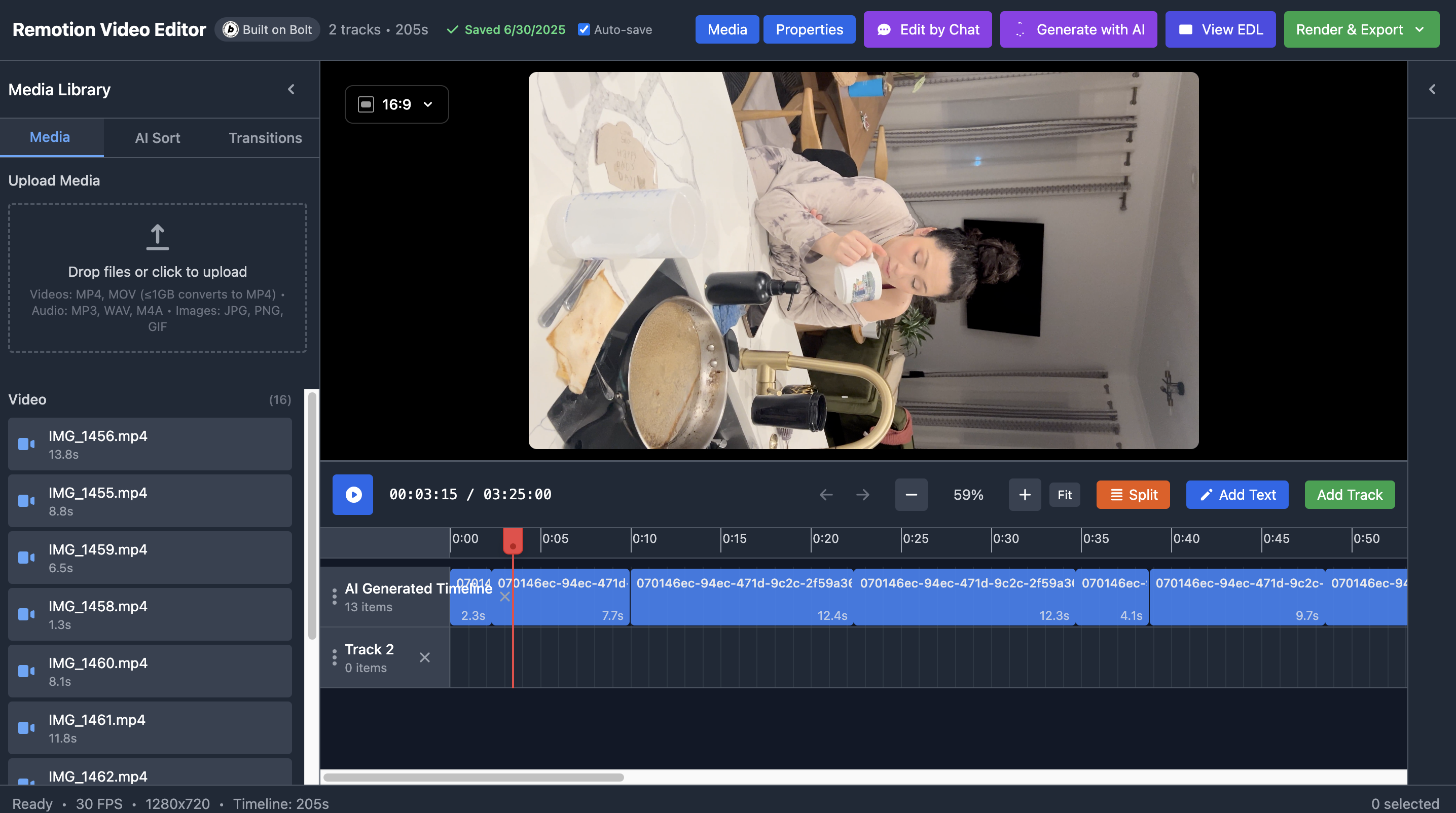 ห้องปฏิบัติการที่ปรับแต่ง - แก้ไขวิดีโอโดยเพียงแจ้ง AI media 3
