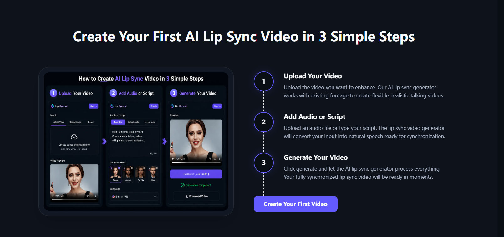 Lip Sync AI Video Generator gallery image