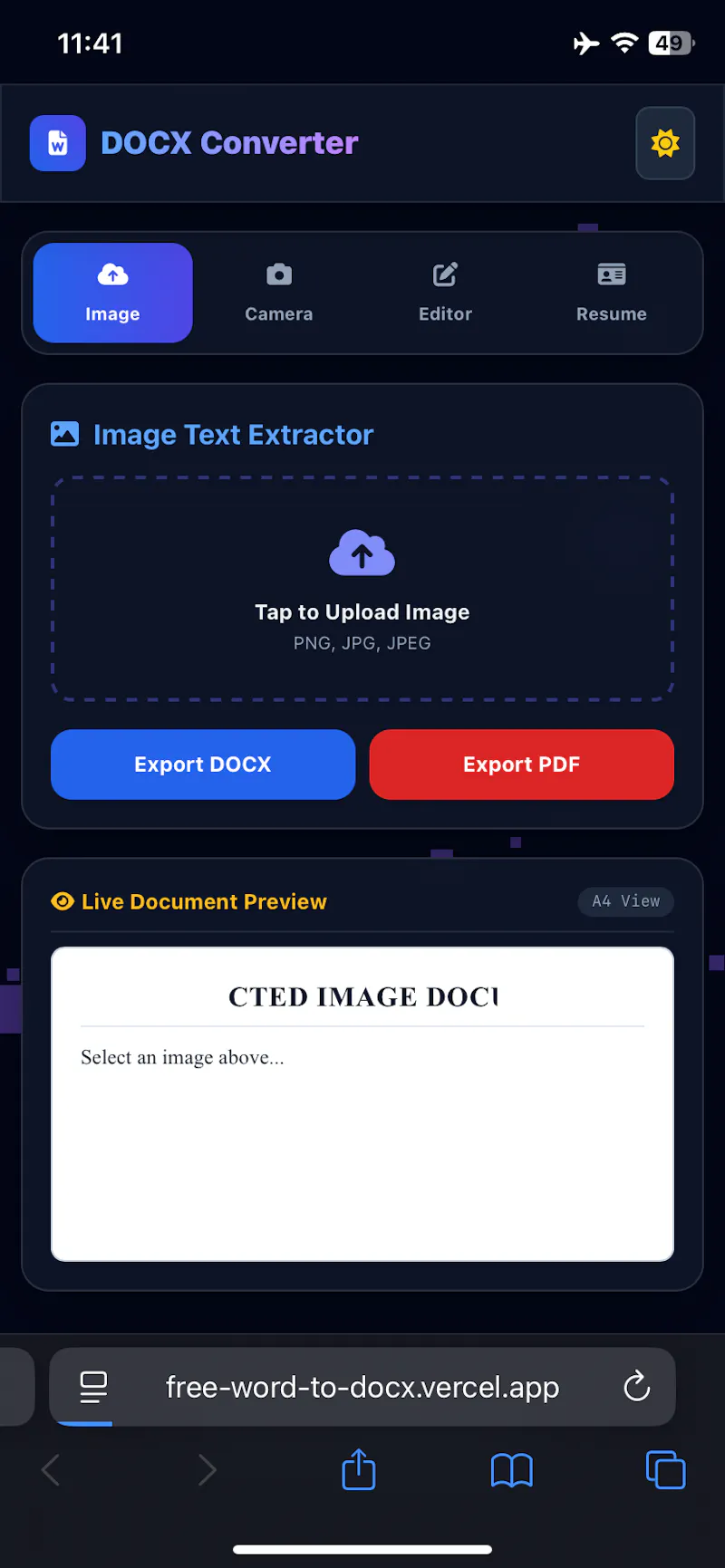 Word to DOCX Suite Mobile screenshot 1