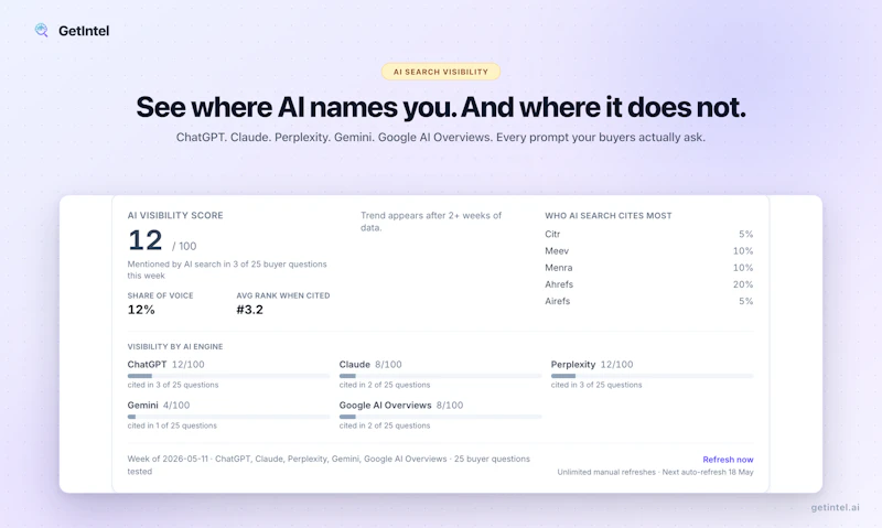 GetIntel - AI Visibility Tool screenshot 3