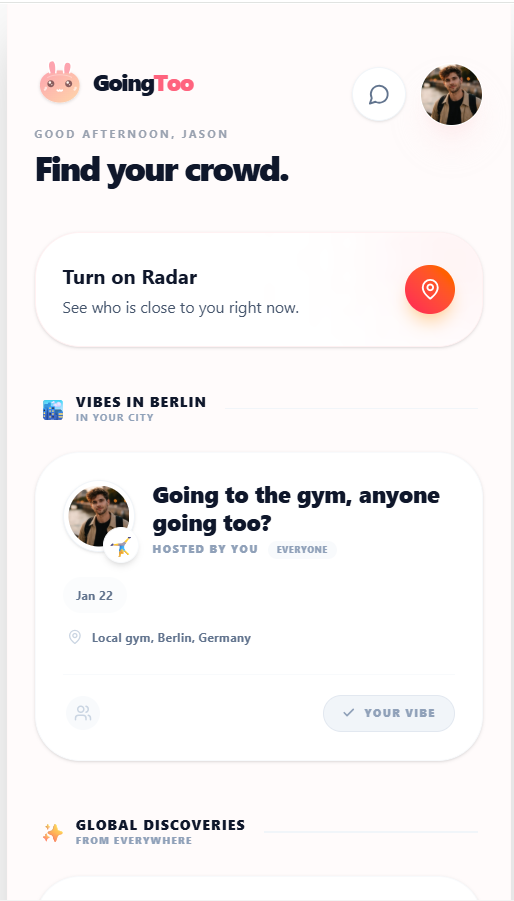 GoingToo - Screenshot 2 showing product features and functionality