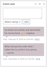 Client Notes & Ratings for WooCommerce gallery image