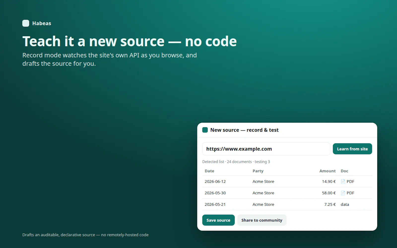 Habeas screenshot 2
