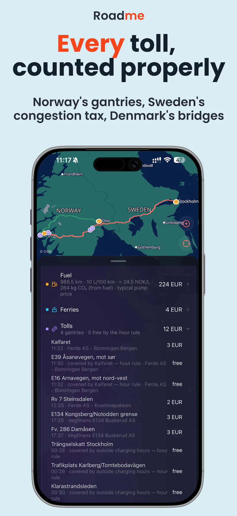 Road.me: Fuel, Toll & Ferry Calculator screenshot 6