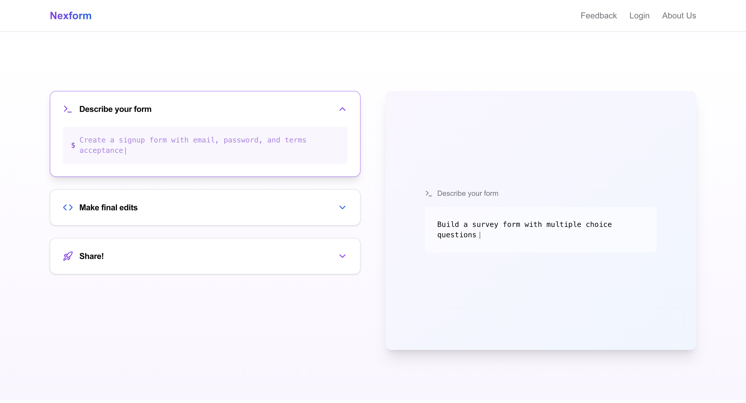 Mídia 2 de Nexform - Gere formas prontas para o produto usando a IA em segundos!