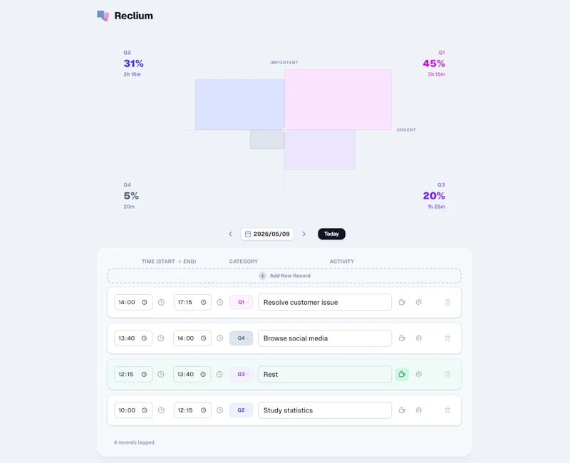 Reclium screenshot 1