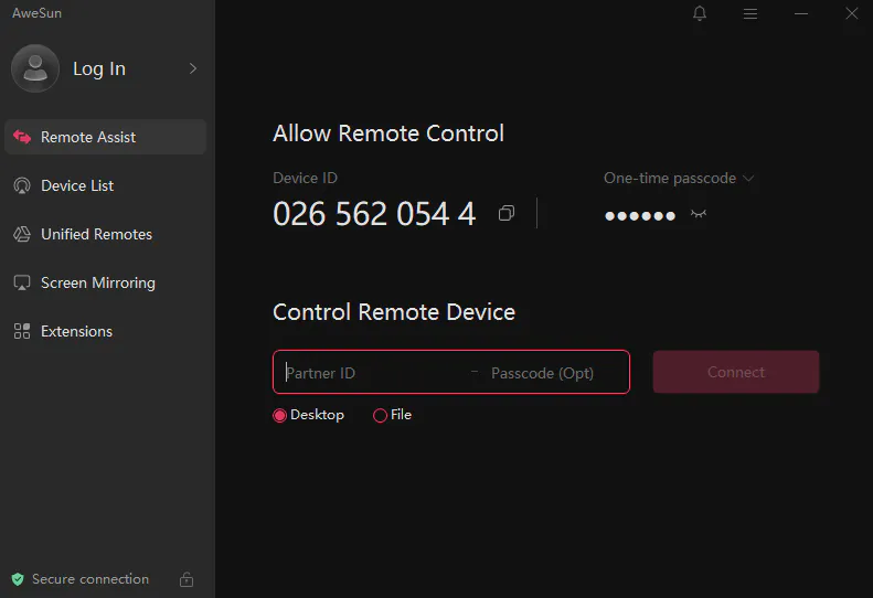 AweSun Remote Desktop のプロダクトバナー