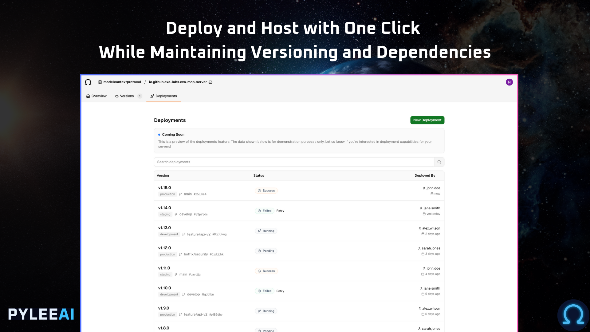 Pyleeai - GitHub per i registri del server MCP: configura, distribuire, condividere media 5