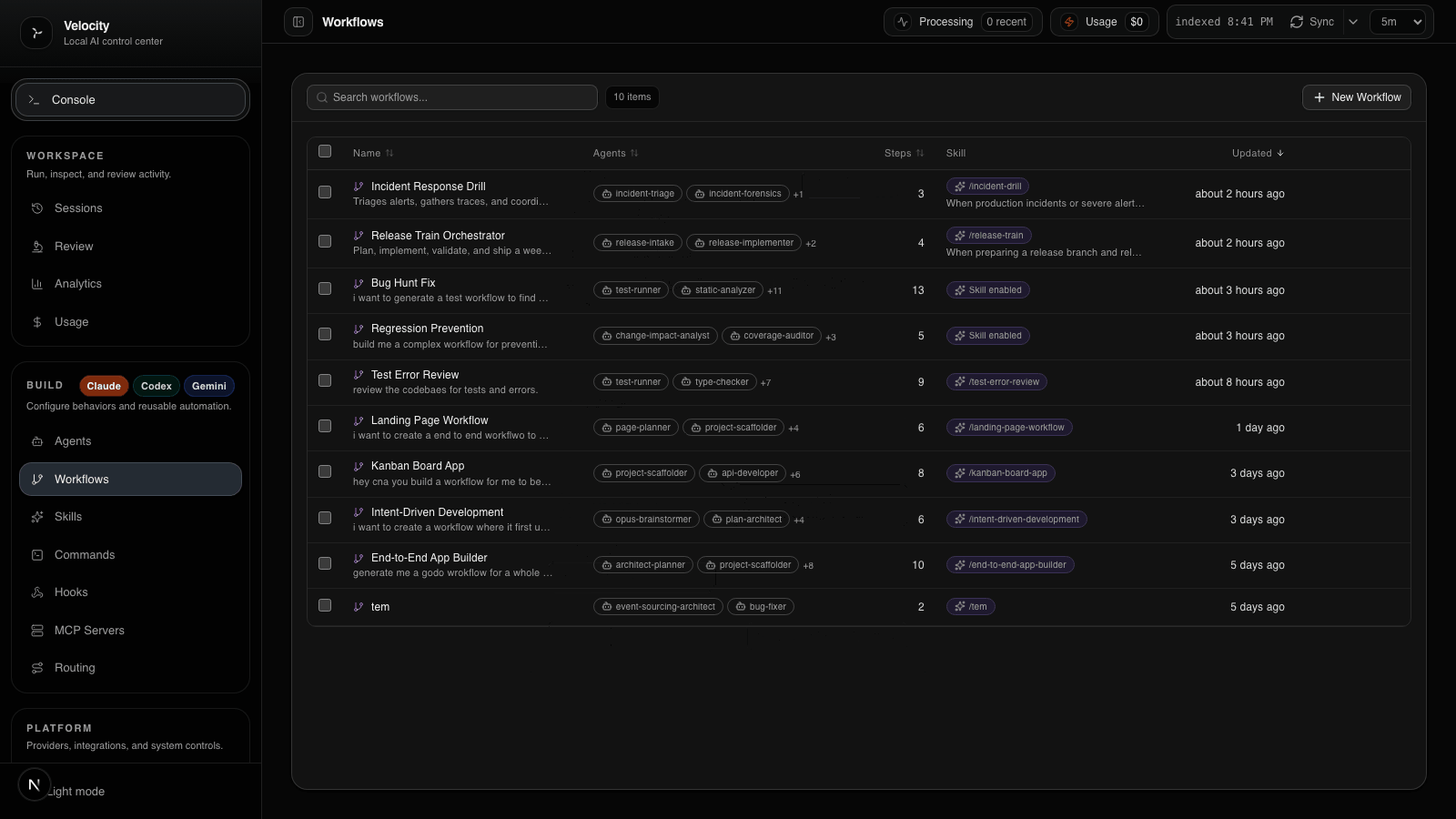 Velocity - Screenshot 5 showing product features and functionality
