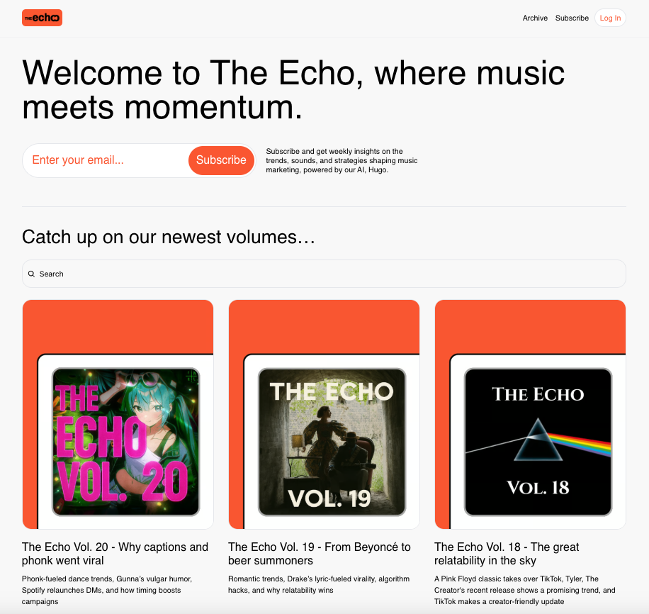エコー - AIを搭載した音楽マーケティングの洞察を進めてくださいメディア1