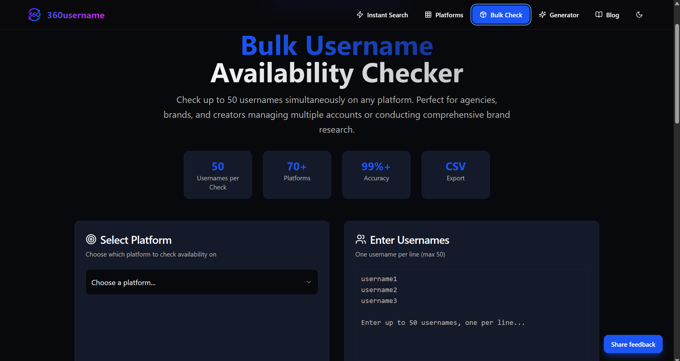 360username - Screenshot 5 showing product features and functionality