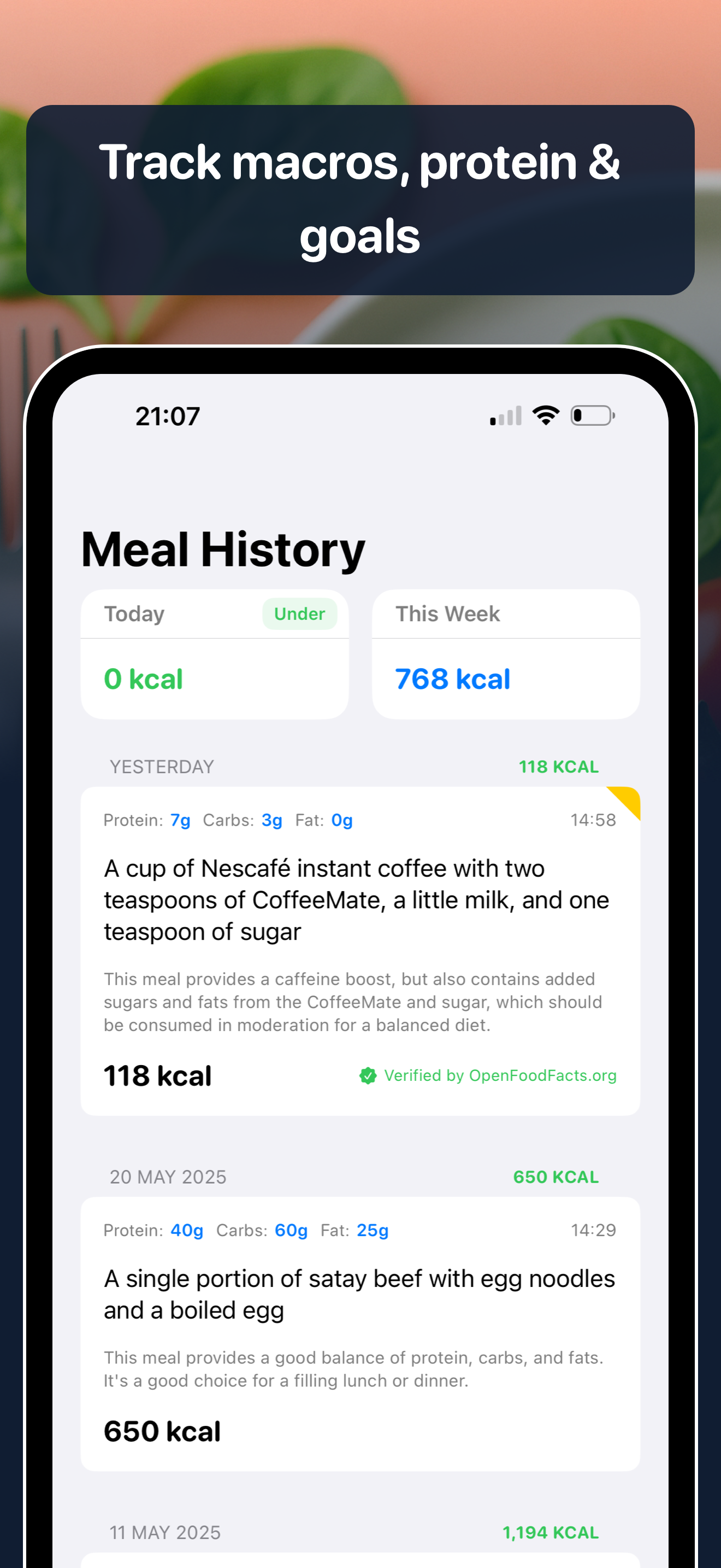 AteIQ v1.4 — Smarter AI Meal Tracking - Screenshot 3 preview