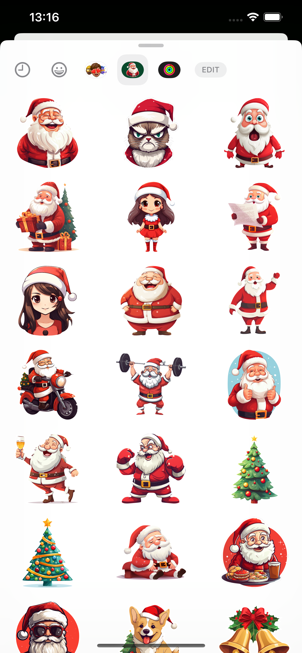 Juego de pegatinas de Feliz Navidad media 1