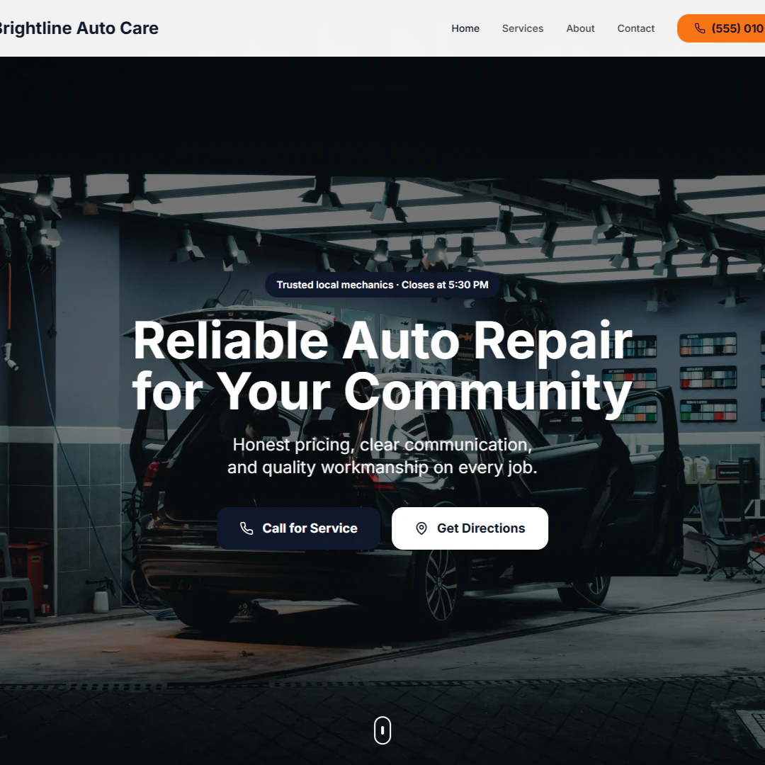 Mechanic Workshop Website Template