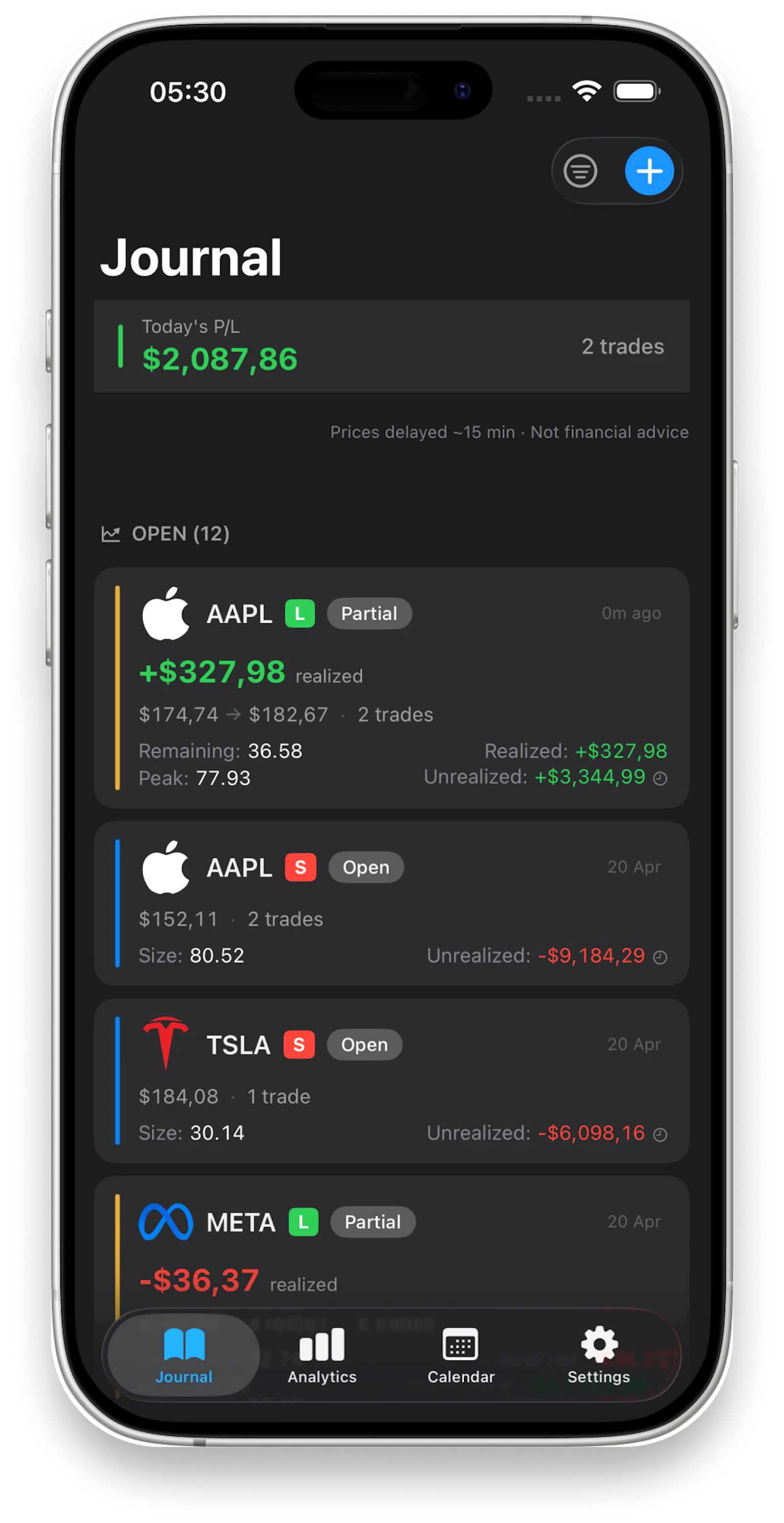 Trading Journal: Mantis screenshot 1