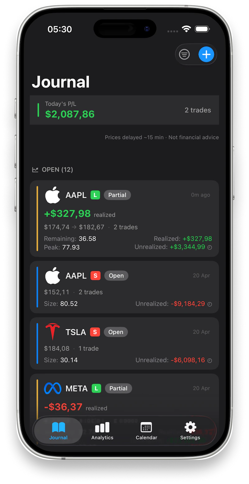 Trading Journal: Mantis screenshot 1