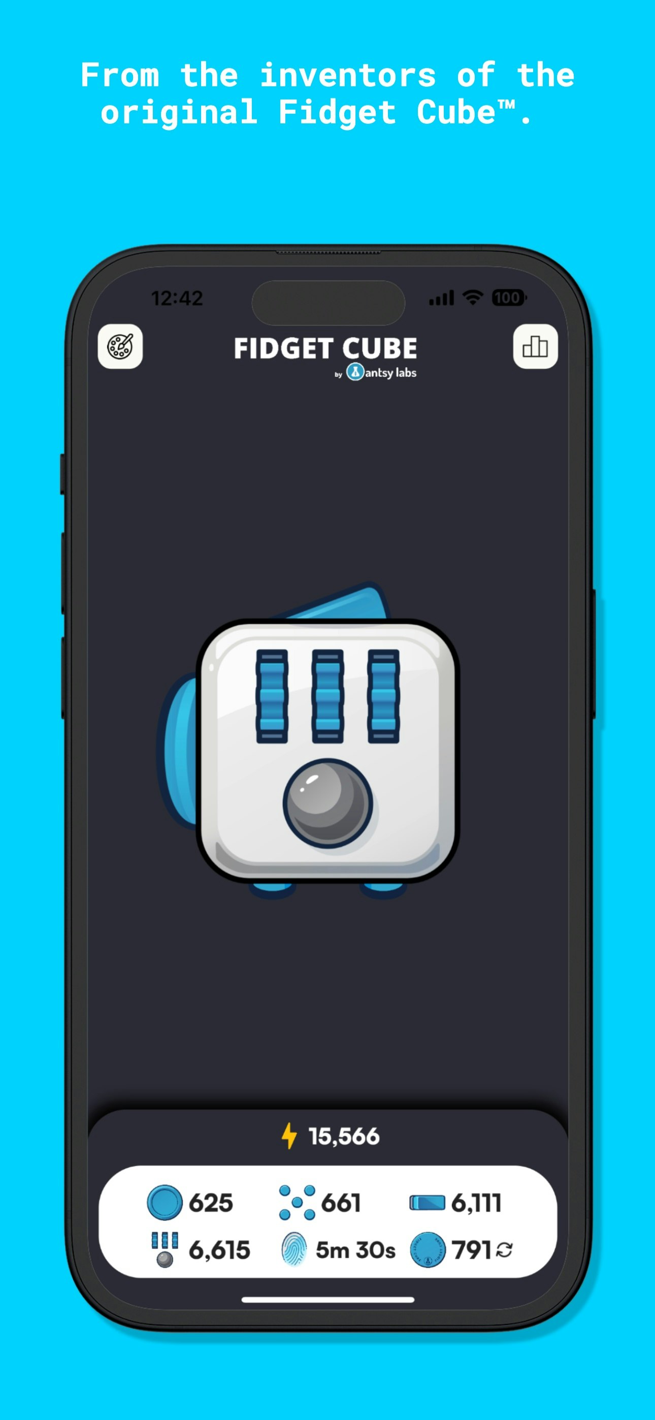 Mídia 2 de Fidget Cube por Antsy Labs: The App - Rastreie sua energia Fidget, dos inventores do Fidget Cube