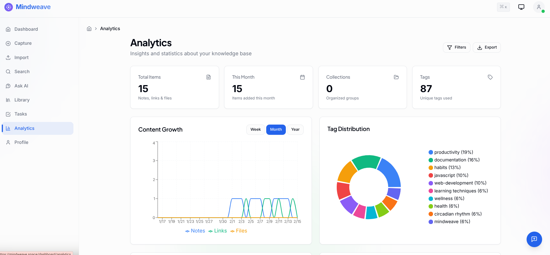 Mindweave - Screenshot 4 showing product features and functionality