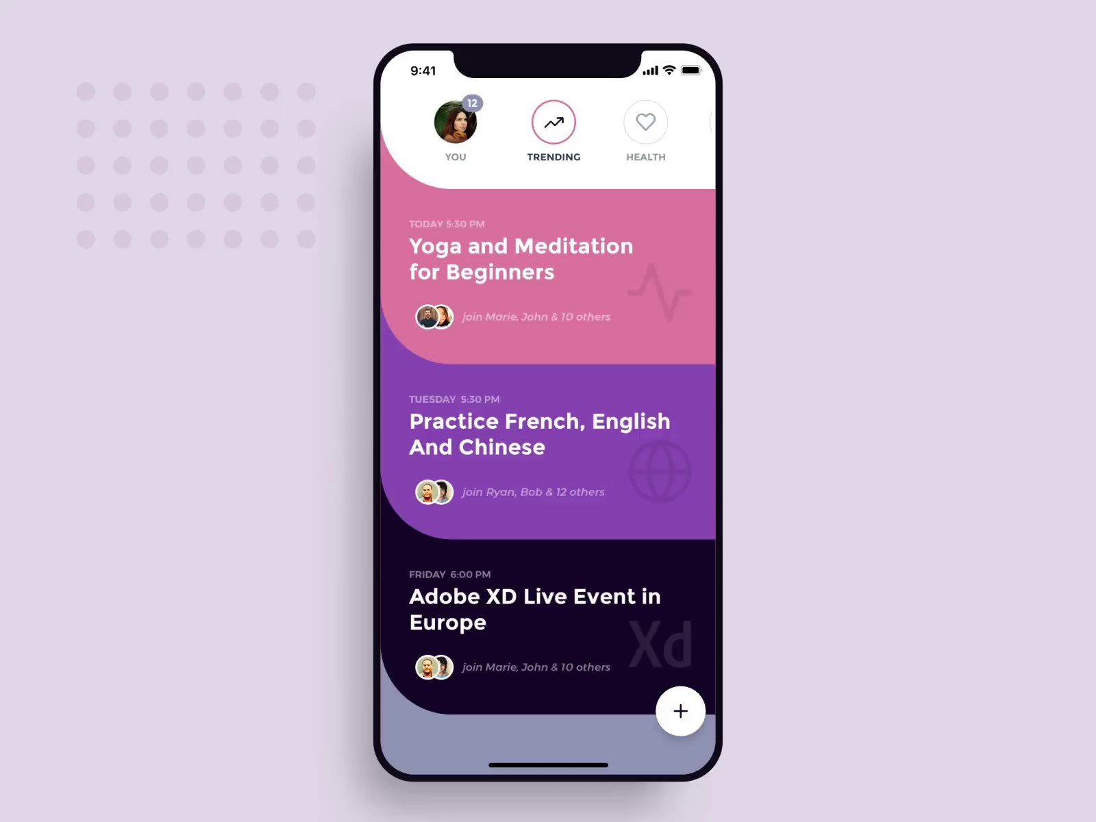 Social Meet Up UI-kit for Adobe XD gallery image
