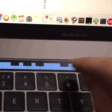 touch bar piano applause