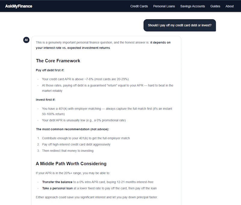 AskMyFinance screenshot 2