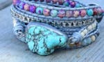 Turquoise Leather Wrap Bracelet image