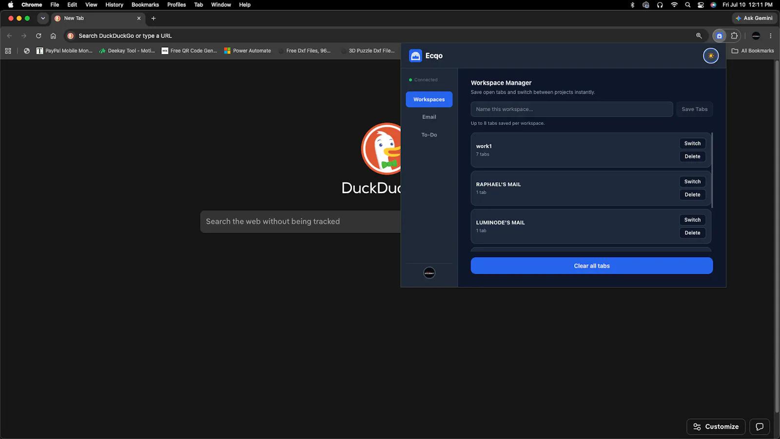 Workspaces, Email & Tasks in 1 Extension screenshot 3