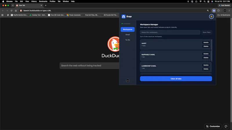 Workspaces, Email & Tasks in 1 Extension screenshot 3