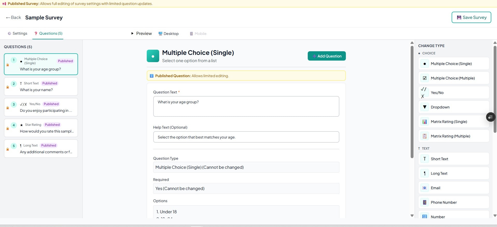 Smart surveys, no subscriptions gallery image