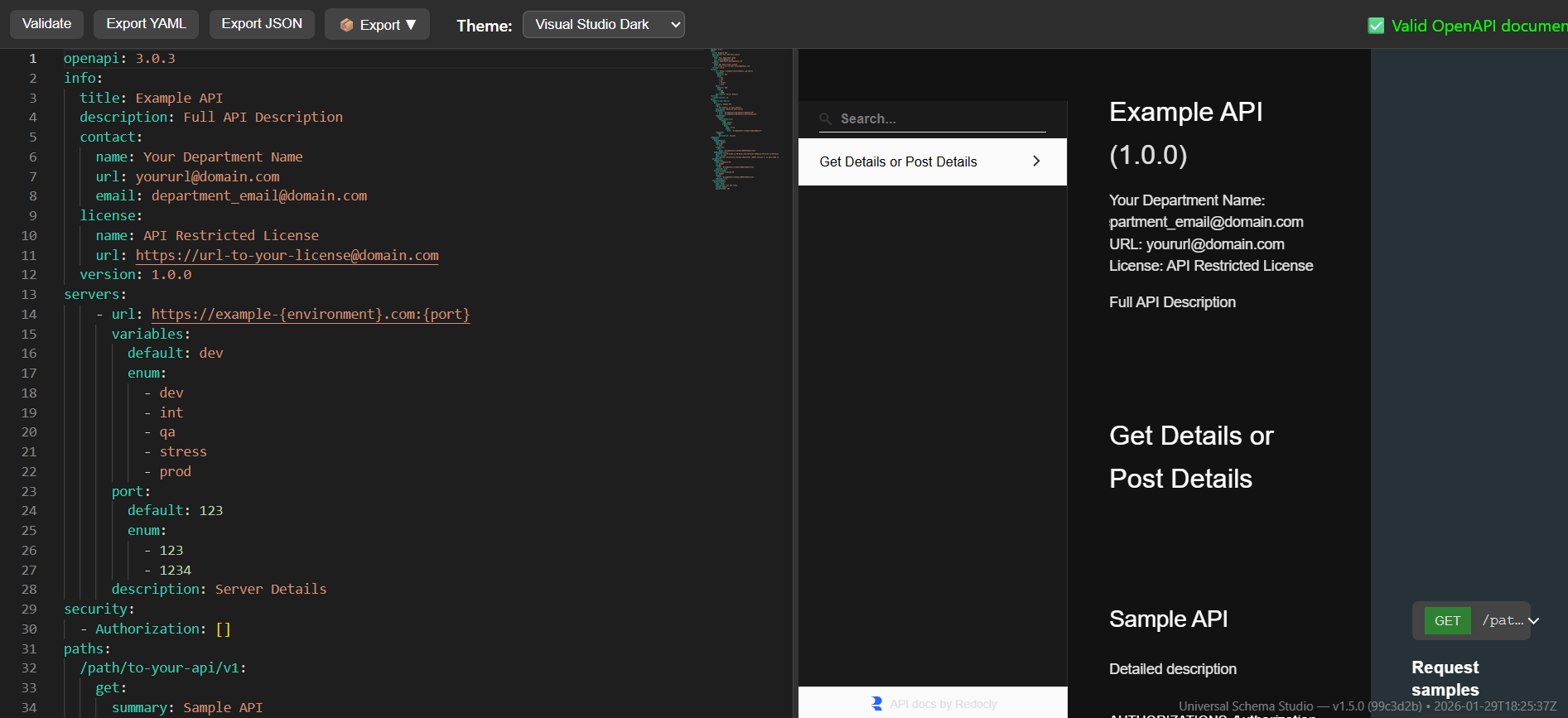 Universal Schema Studio gallery image