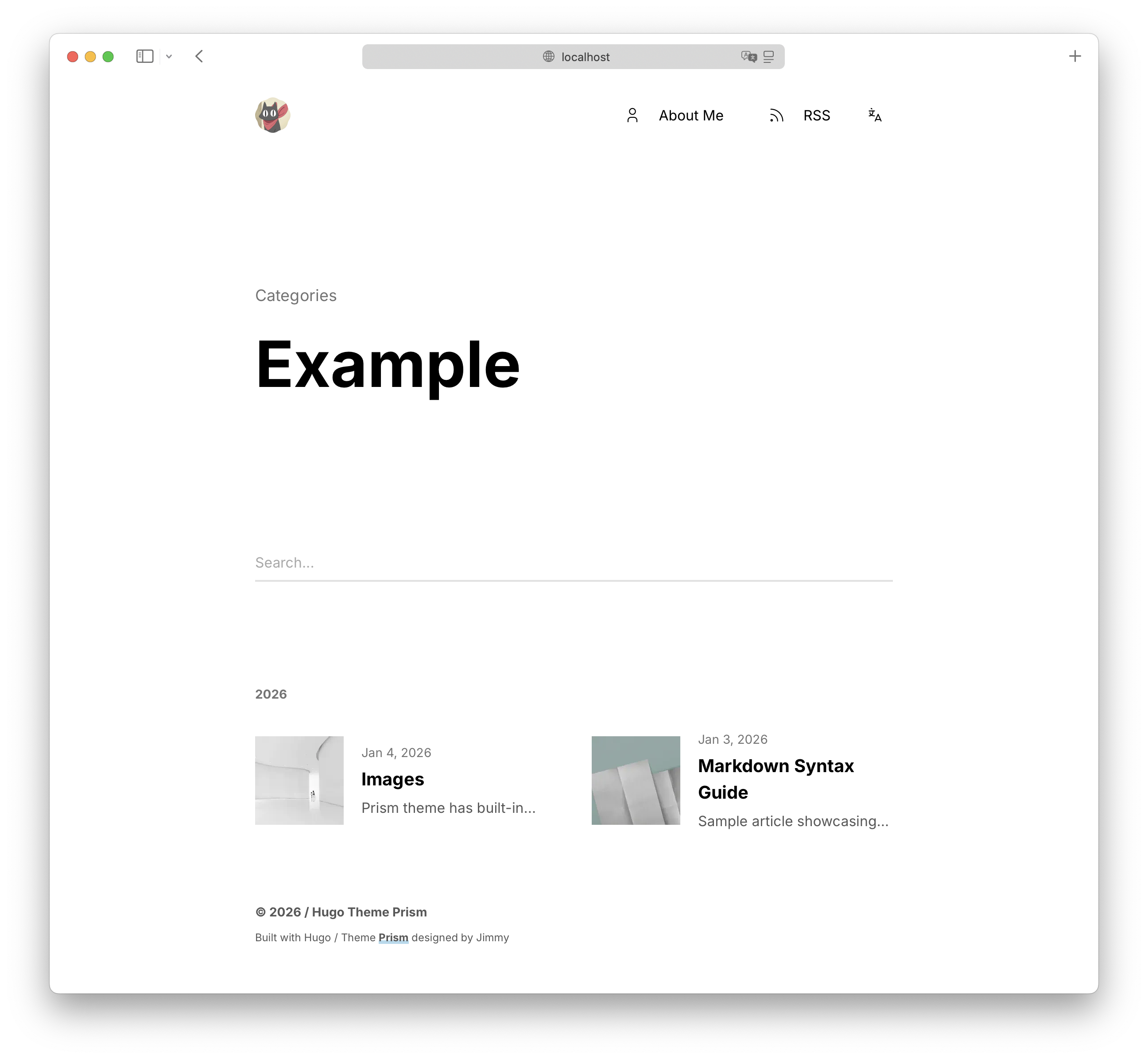 Hugo Theme Prism - Screenshot 3 showing product features and functionality
