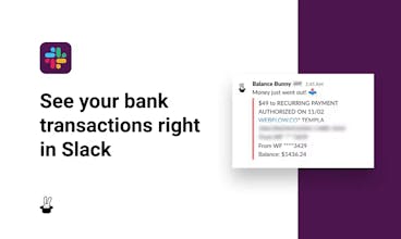 Balance Bunny - Bank Alerts in Slack gallery image