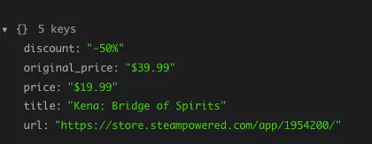 Steam Games Special Offers API gallery image