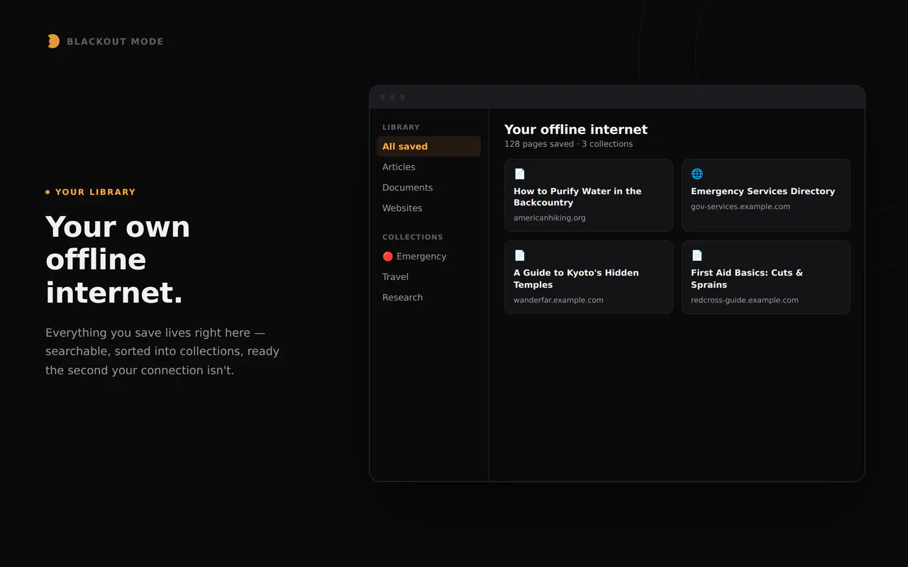 Offline Internet - Blackout Mode gallery image