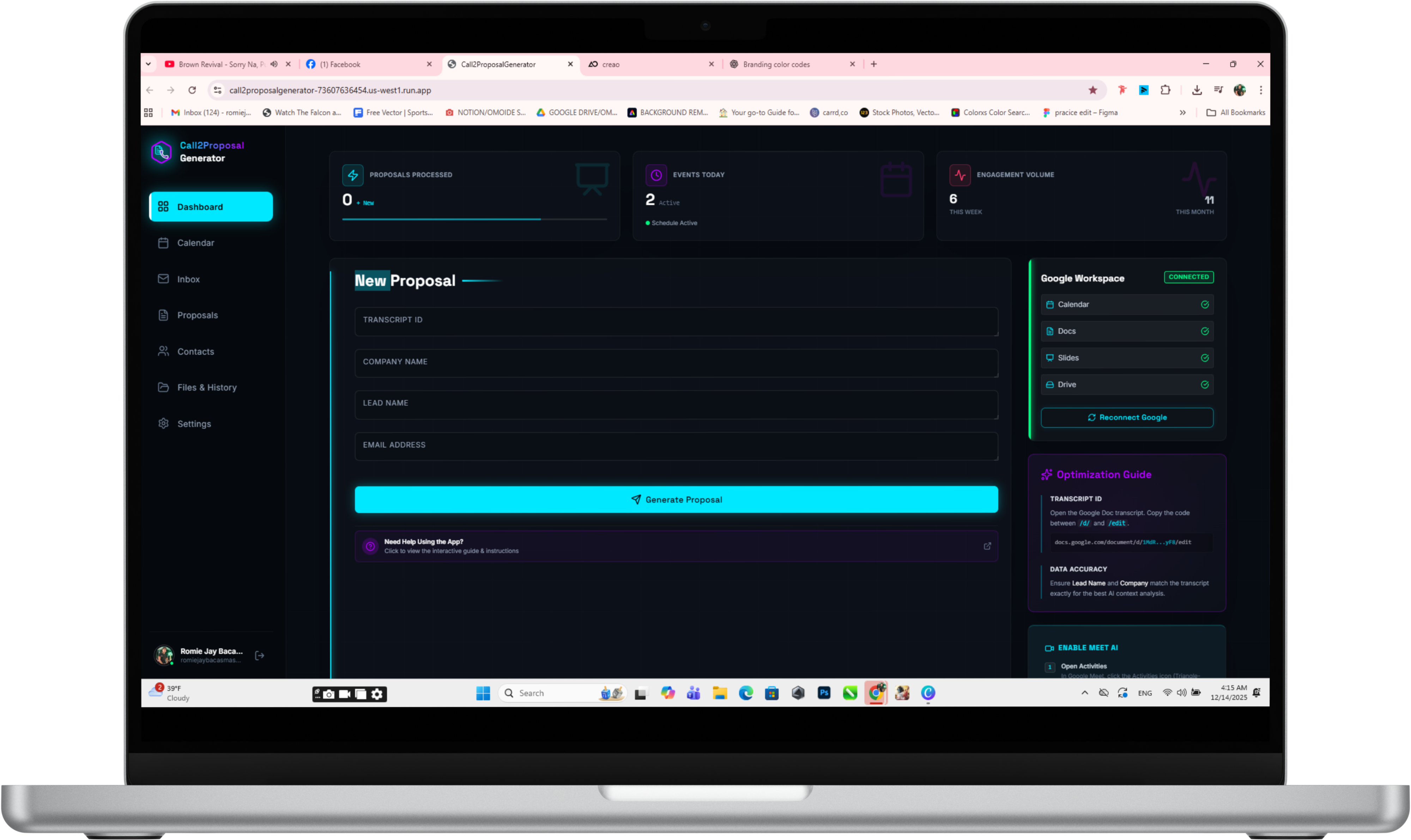 Call2Proposal Generator - Screenshot 3 showing product features and functionality