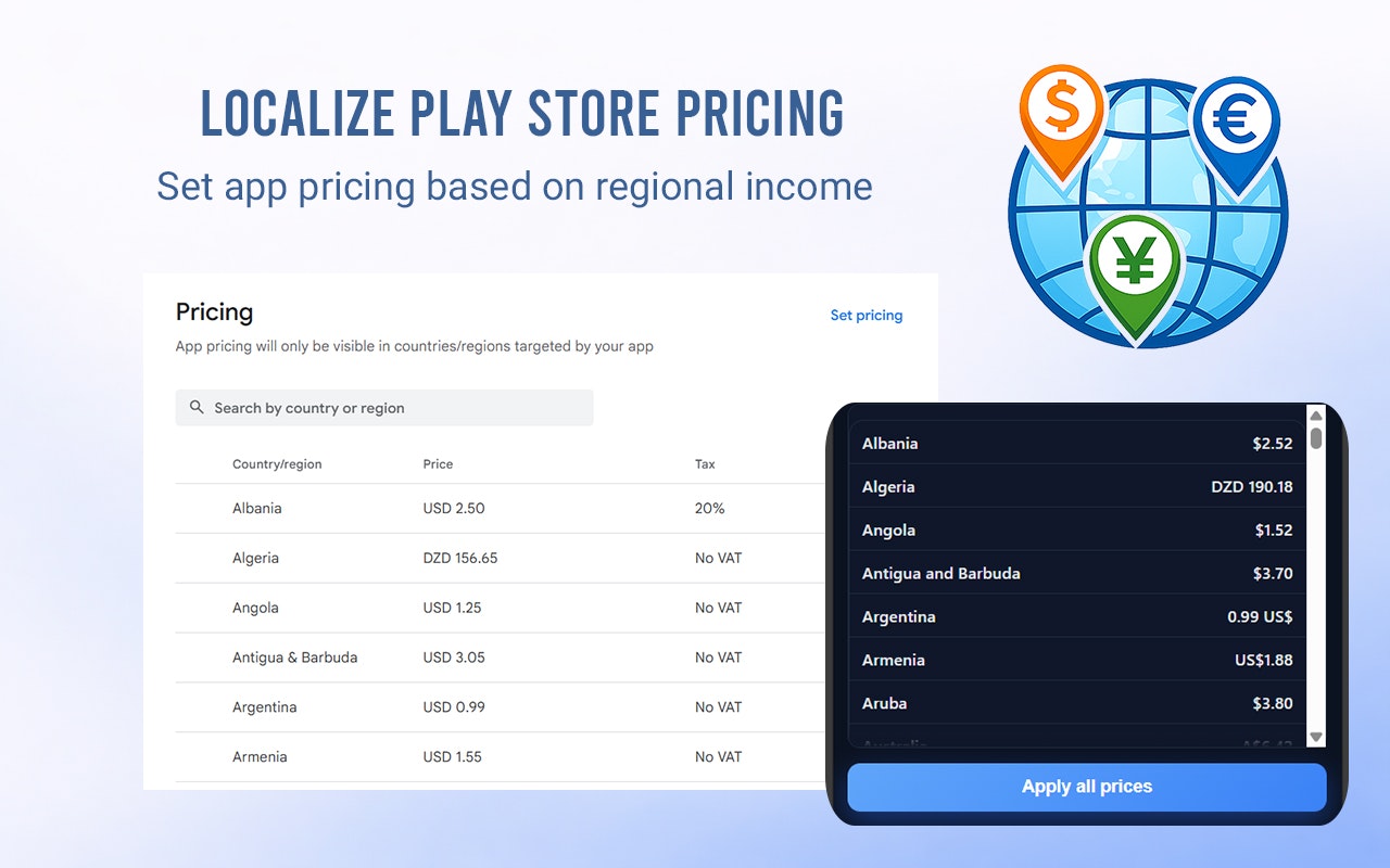 Play Console Pricing Adjuster gallery image