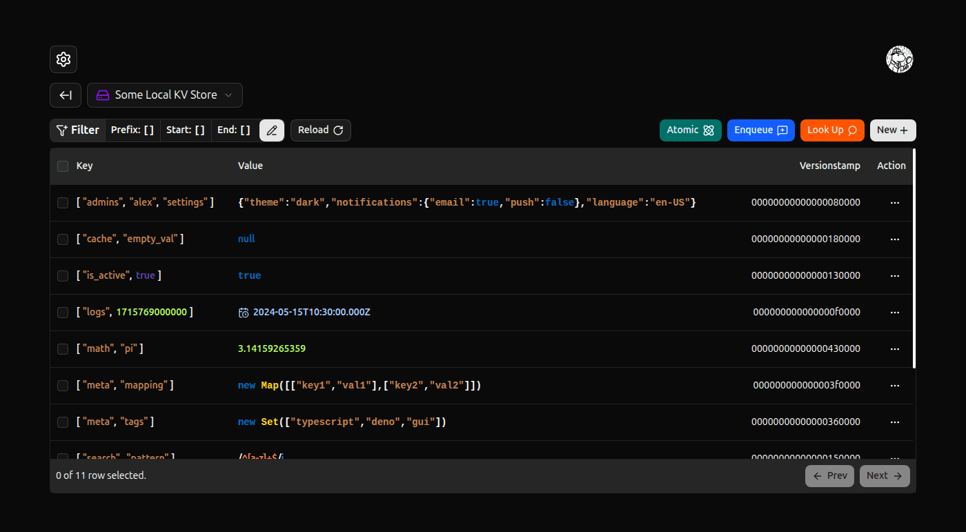 Deno KV GUI Client - Main product screenshot demonstrating key features and user interface