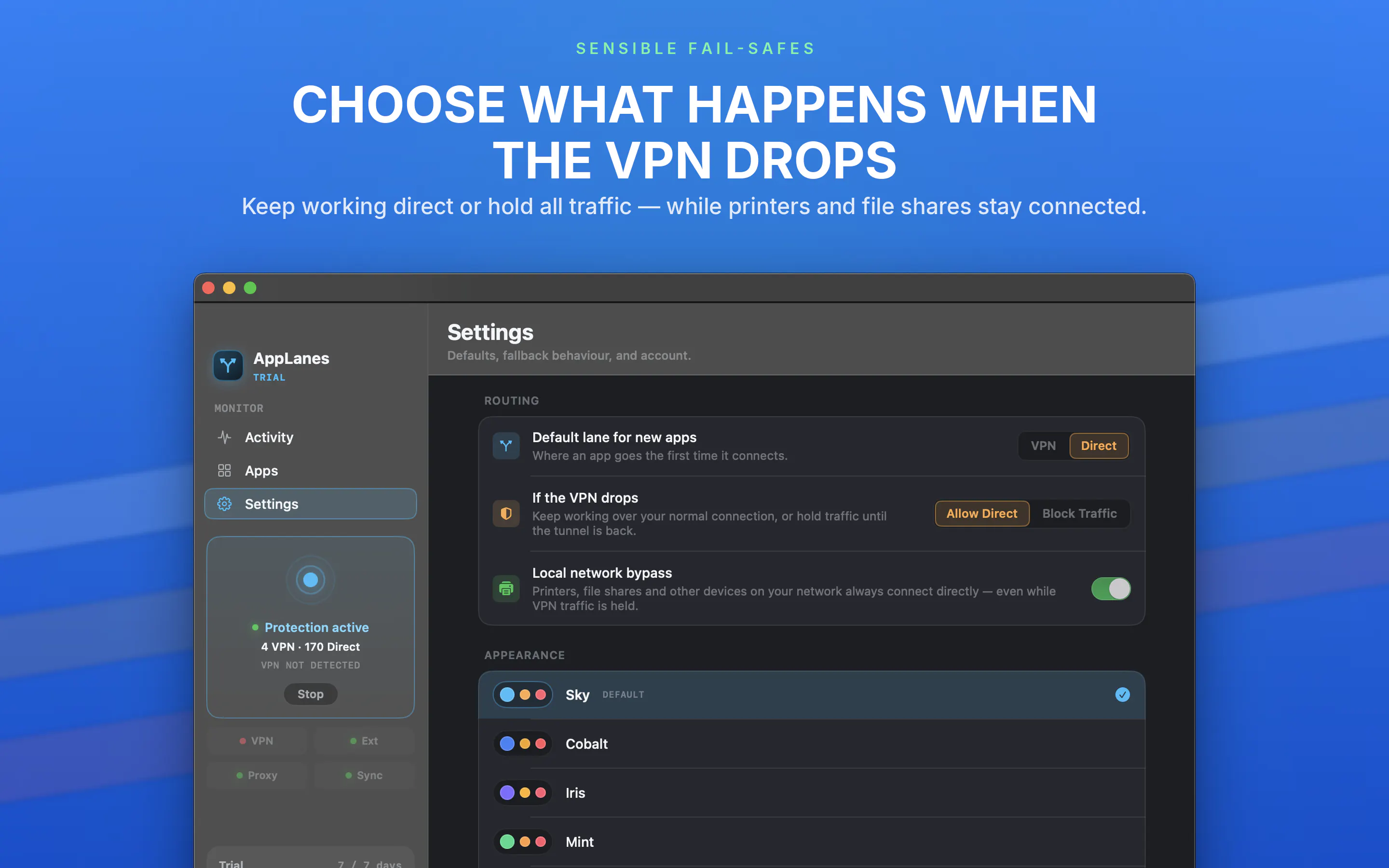 AppLanes - Per-App VPN Routing for Mac gallery image