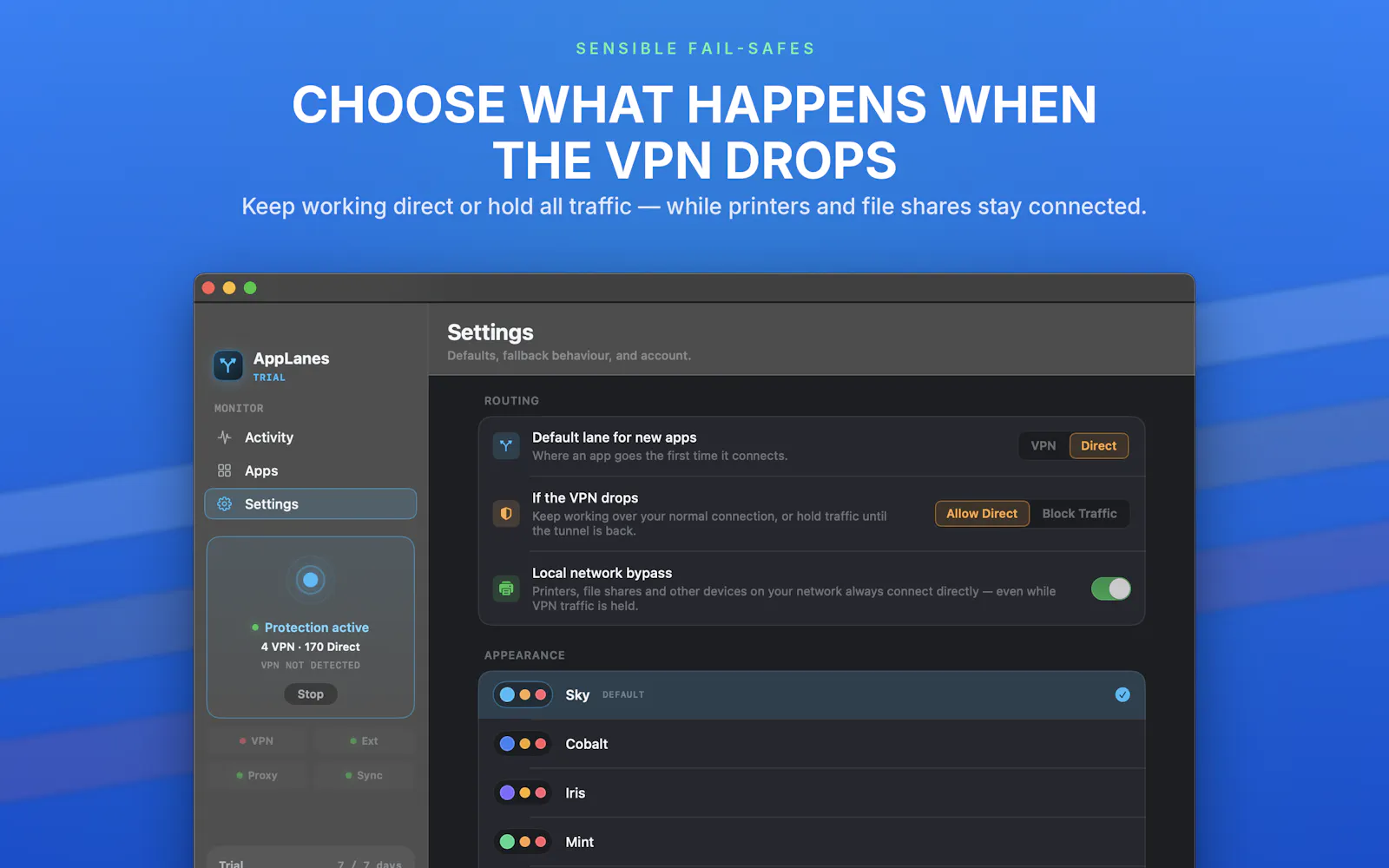 AppLanes - Per-App VPN Routing for Mac screenshot 4