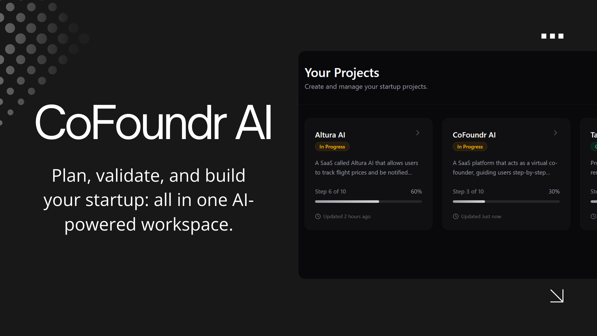 CoFoundr AI - Main product screenshot demonstrating key features and user interface