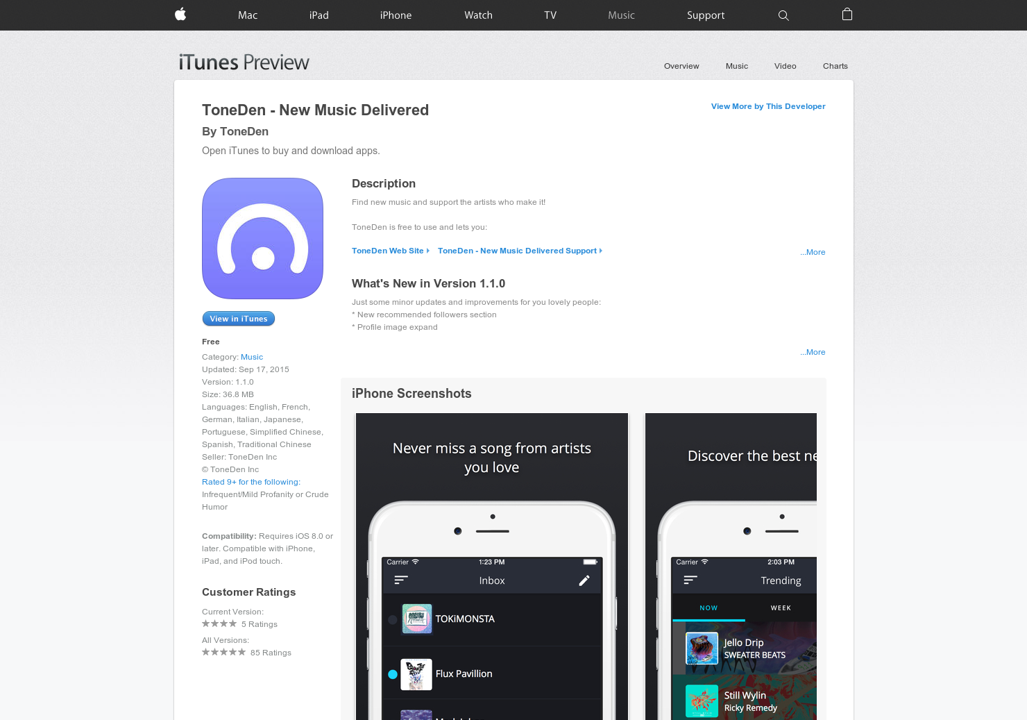 ToneDen Music Sharing App
