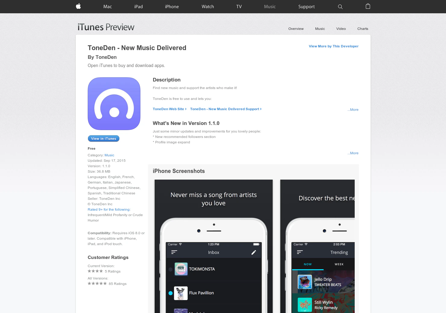 ToneDen Music Sharing App