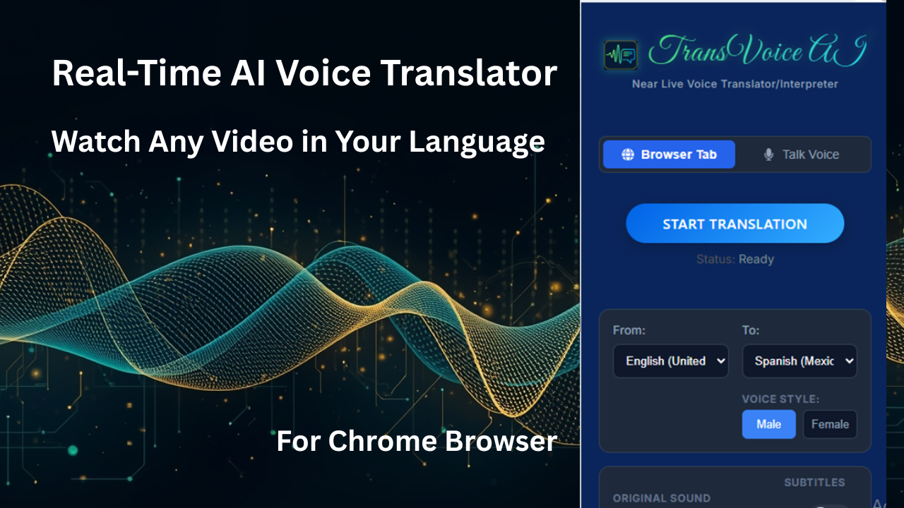 TransVoice AI Chrome Browser - Screenshot 3 showing product features and functionality